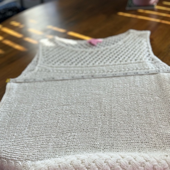 Lily Pulitzer Limon Knit Crochet Sleeveless Sweater Tank Top Fringe Tassels Ivo… - Picture 12 of 16